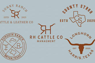 design a western, cattle brand logo for your ranch or business