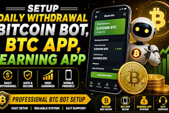 setup daily withdrawal bitcoin bot, btc app, on your device