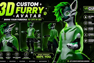 create a custom furry avatar, vrchat avatar, vrc avatar, vr character
