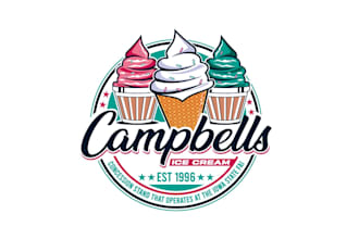 design meaningful modern ice cream logo with free revisions