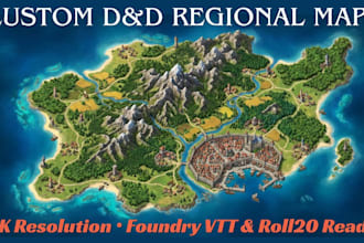 design a detailed foundry vtt 2d fantasy battle map world map ttrpg for dnd