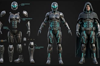 realistic sci fi game outfit accessories for your game character metahuman cloth