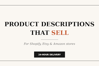 write high converting shopify and etsy product descriptions