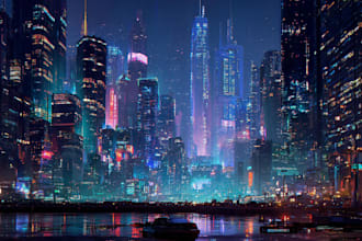 design an futuristic cyberpunk city for you