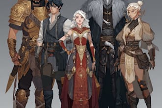 did dnd group party dnd character art, dnd party