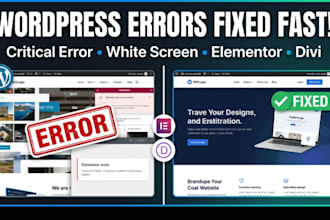 fix wordpress errors, critical issues, elementor, divi and page builder problems