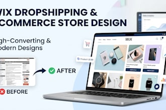 design dropshipping and ecommerce website, wix wix website design and redesign