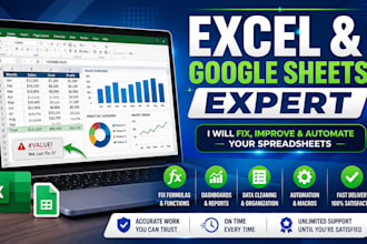 fix excel formulas and solve google sheets errors fast and create dashboard