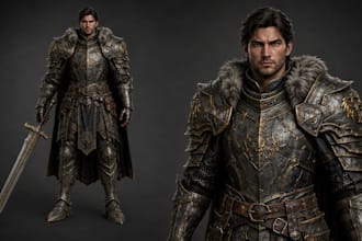 make realistic 3d game character asset creature humanoid fantasy for 3d printing
