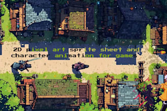 create pixel art character animation and game background environment