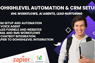 gohighlevel automation and CRM setup, ghl workflows, ai agents, lead nurturing
