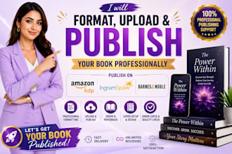 publish, format and upload your book to amazon KDP, ingramspark