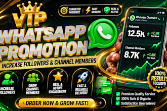 do vip whatsapp promotion, increase whatsapp followers, whatsapp channel member