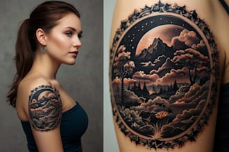 create a tattoo design of tattoo sleeve