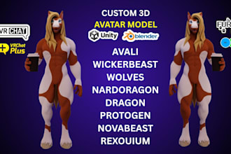 do custom vrchat furry avatar, rig 3d model, vrc anime nsfw avatar, vseeface