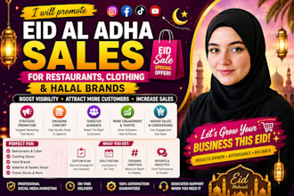 promote eid al adha sales for restaurants clothing and halal brands
