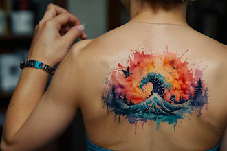 custom a watercolor tattoo design