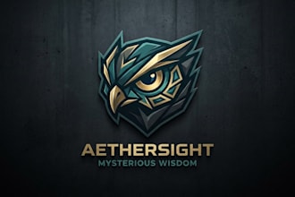 design a modern and mysterious owl eye logo for your brand