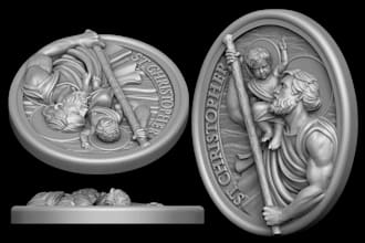 sculpt 3d bas relief character coin model cnc design stl files for 3d printing