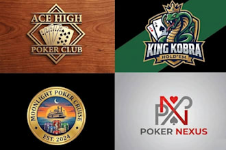 design fantastic elegant poker chip or game, poker card, poker logo