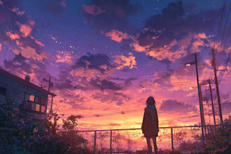 draw anime vtuber streaming background art illustration