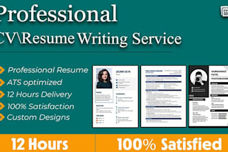 create a professional resume design, modern CV design or cover letter design