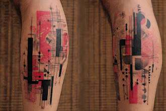 custom an abstract black tattoo design