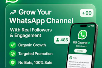 increase whatsapp channel to hit 50k channel, VIP whatsapp promotion green tick