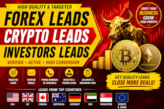 provide hot forex leads crypto leads quality investors leads