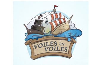 make amusement park logo with a zip line and aerial courses