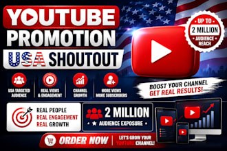 do USA youtube shout out promote to 2million subscribers for views
