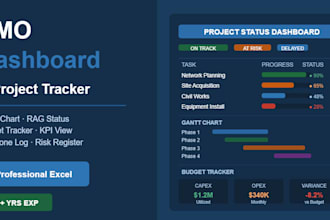 create a professional pmo dashboard and project tracking system in excel
