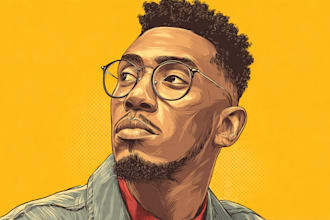 create a face into color vector art portrait