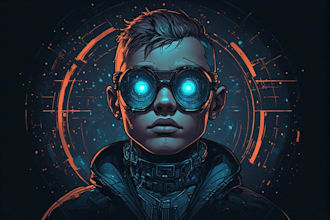 create futuristic cyberpunk character designs professionally