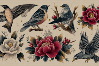 create old school or traditional tattoo design