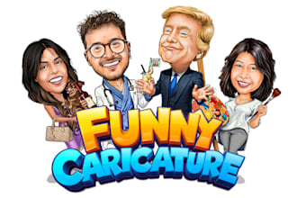 draw funny cartoon illustration