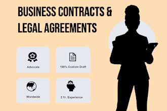draft custom legal agreements or contracts for your business, startup or company