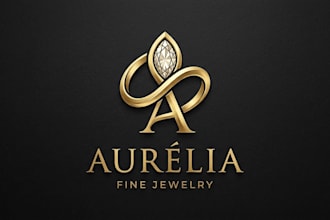design a luxury gold ring logo for your jewelry brand