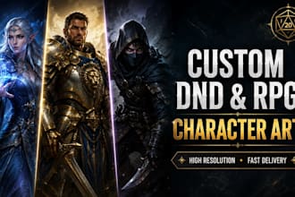 draw unique role playing game characters portrait and dnd art