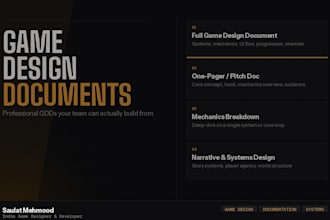 write a professional game design document for your indie game