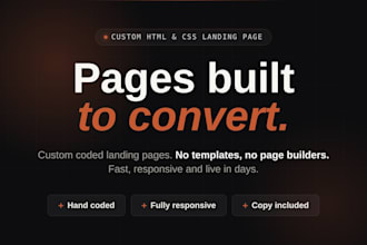 design and code a custom html landing page that converts