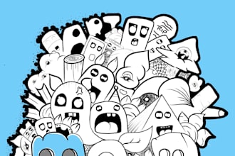 services for creating designs with doodle themes