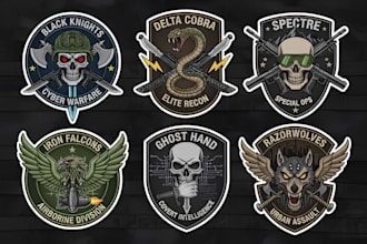 make army military patch tactical logo design