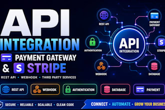 integrate API, payment gateway, stripe or third party services