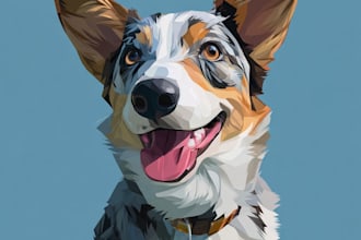 draw cute cartoon pet portrait or animal illustration