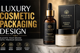 design luxury cosmetic packaging and label design