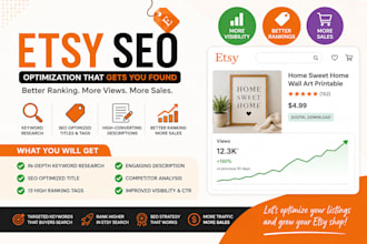 optimize your etsy SEO titles tags and description to increase sales