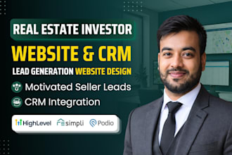 build real estate investor, we buy houses website on wordpress with CRM