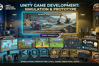 develop a realistic simulation or unity game prototype