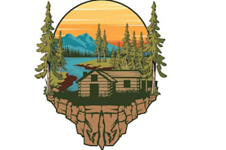 design a modern cottage and cabin logo
